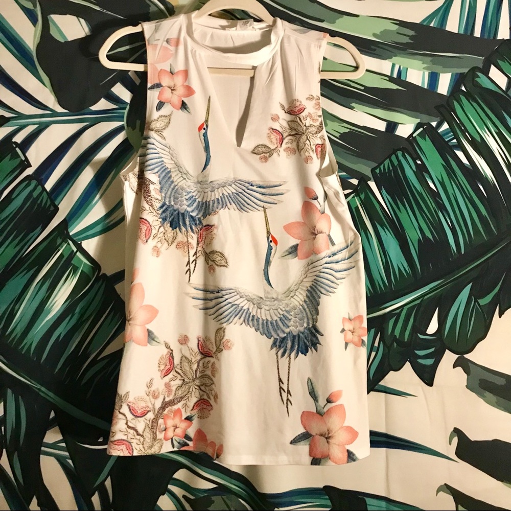 Crane Pattern Top
